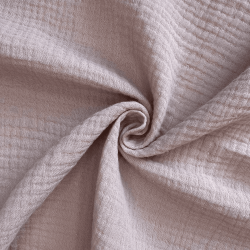 Ткань Муслин Жатый, цвет Пыльно-Розовый (на отрез)  в Саратове