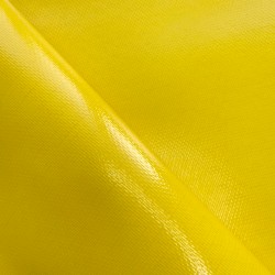 Ткань ПВХ 600 гр/м2 плотная, Жёлтый (Ширина 150см), на отрез  в Саратове