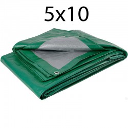 Тент &quot;Тарпикс&quot; 5*10 м, 120 г/м2, цвет Зеленый, люверсы каждые 50см  в Саратове