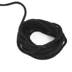 Шнур для одежды тип 2,  Чёрный (плетено-вязаный/полиэфир)  в Саратове